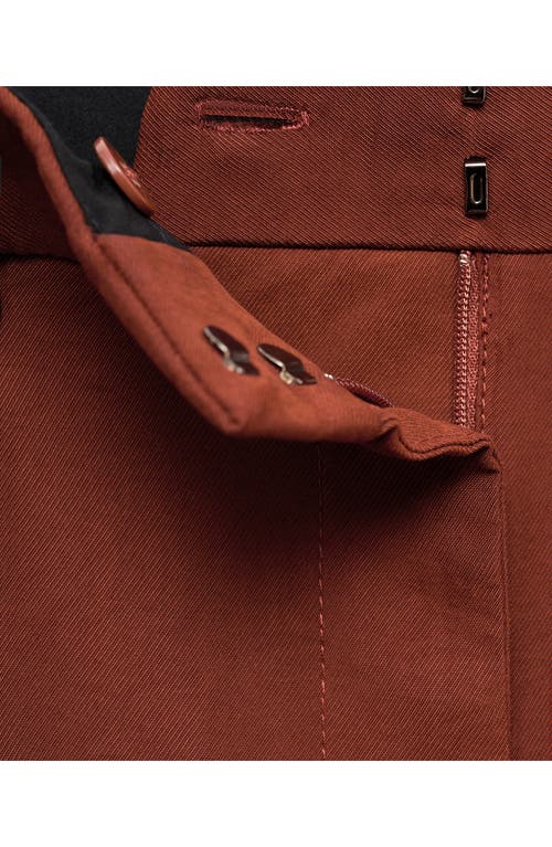 Mango Modal Blend Straight Leg Pants In Brown