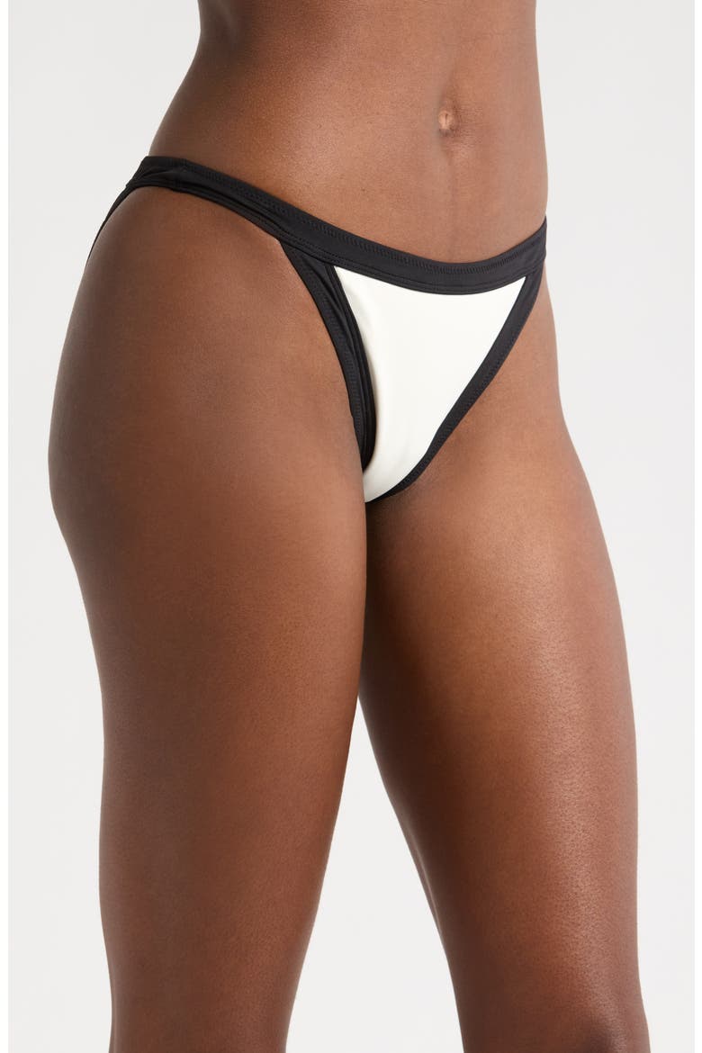 Border Contrast Trim Bikini Bottoms, Alternate, color, COCONUT