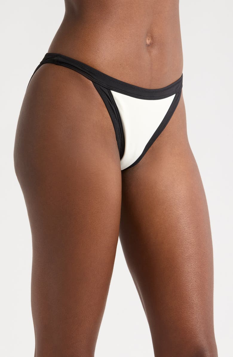 Sea Level Border Contrast Trim Bikini Bottoms, Alternate, color, Coconut