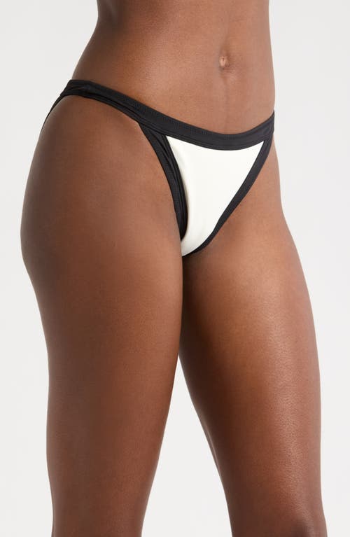 Sea Level Border Contrast Trim Bikini Bottoms In Coconut