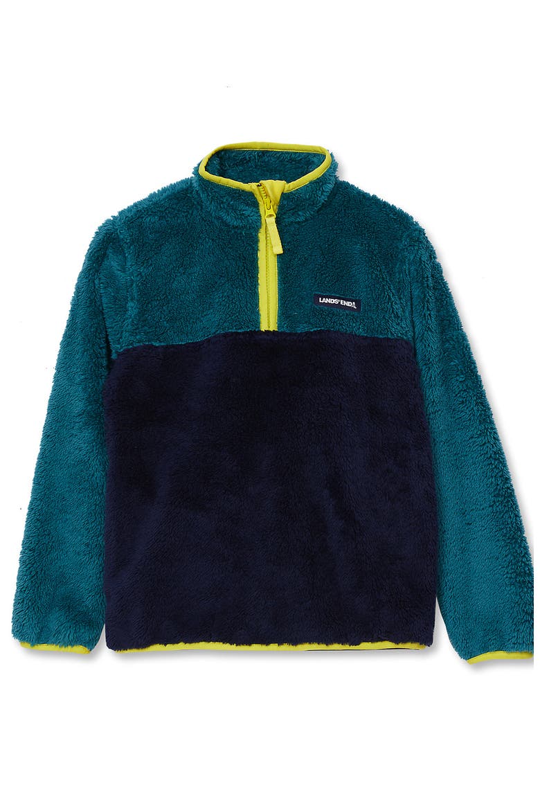Kids Heritage Fleece Quarter Zip Pullover Top, Main, color, Navy/Harbor Blue