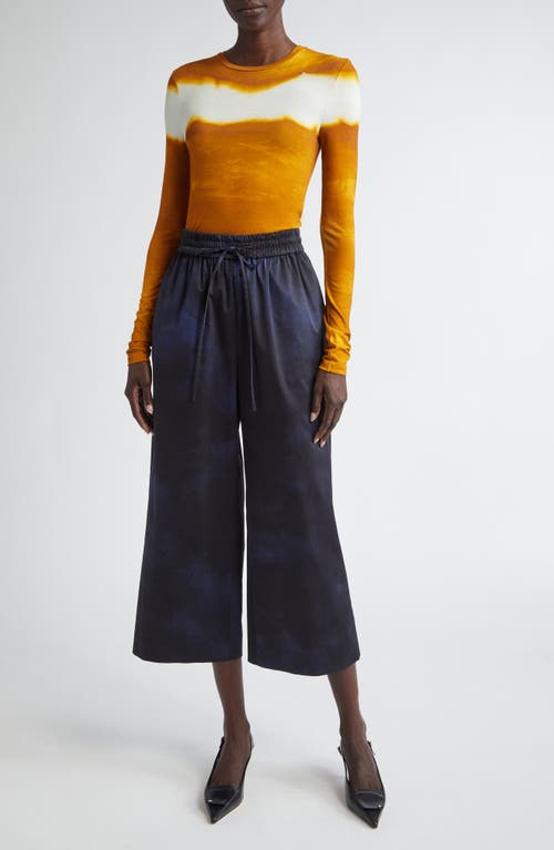 Jason Wu Collection Painted Stripe Long Sleeve Jersey Top In Orange