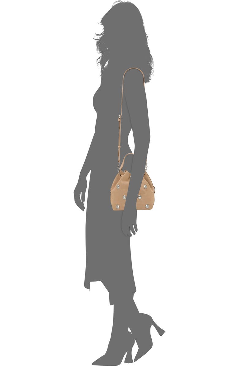 Vince Camuto Pippa Stud Leather Bucket Bag, Alternate, color, Medium Brown