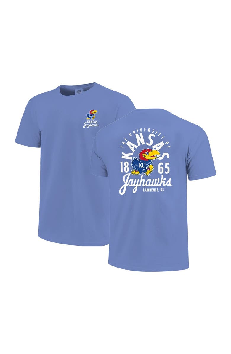 IMAGE ONE Youth Royal Kansas Jayhawks Comfort Colors Mascot Overlay T-Shirt, Main, color, Royal