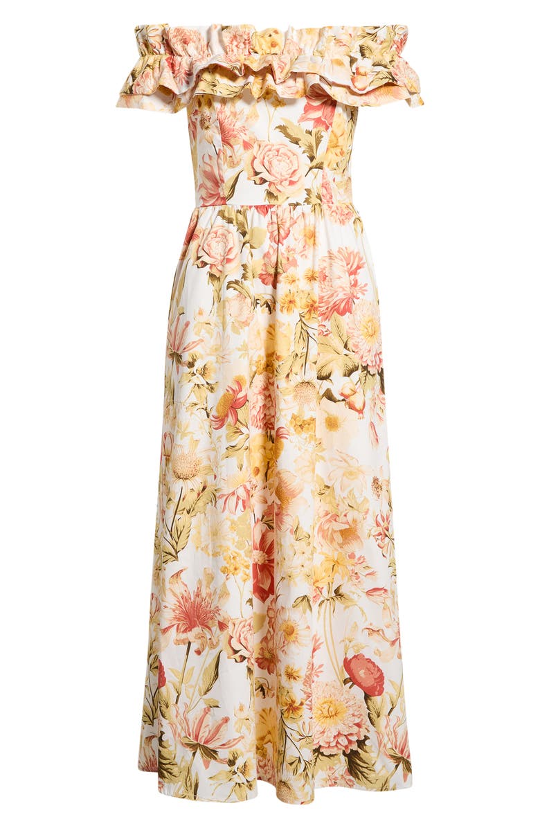 SUGARLIPS Zury Floral Jana Ruffle Maxi Dress, Main, color, 