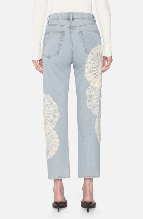 Frame The Crochet Vertical High Rise Ankle Straight Jeans In Wisp