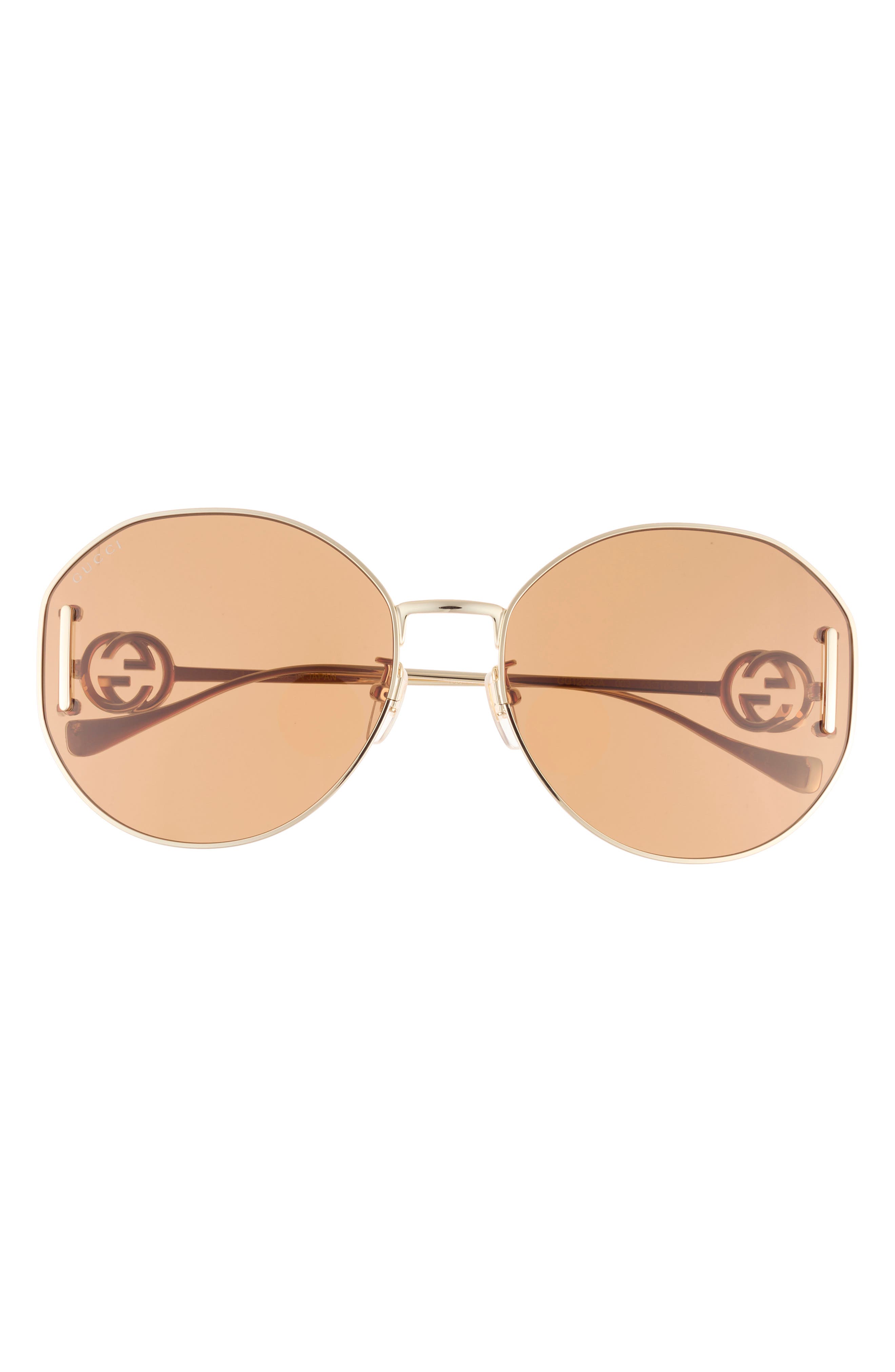 Gucci 63mm Round Sunglasses