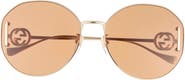 Gucci 63mm Round Sunglasses