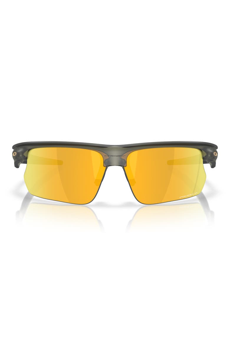 Bisphera 68mm Prizm™ Oversize Polarized Rectangular Sunglasses, Main, color, MATTE OLIVE/ 24K POLAR
