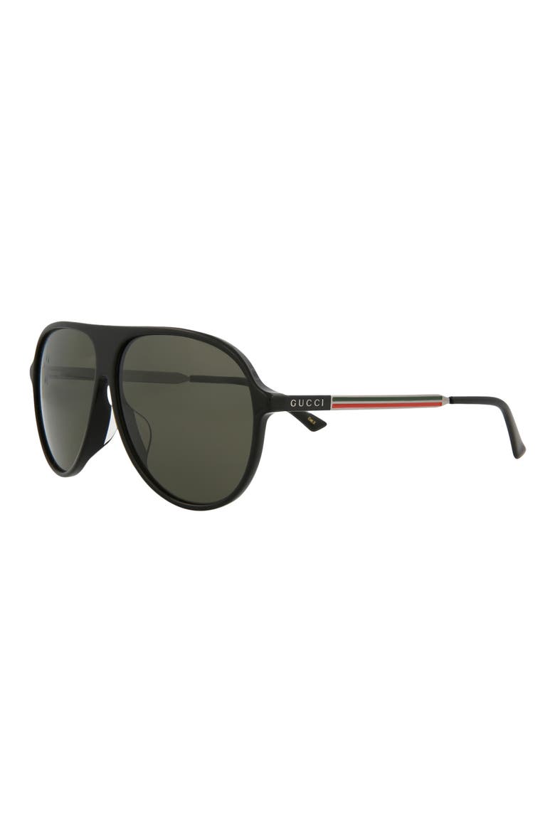 61mm Aviator Sunglasses, Alternate, color, BLACK RUTHENIUM GREY