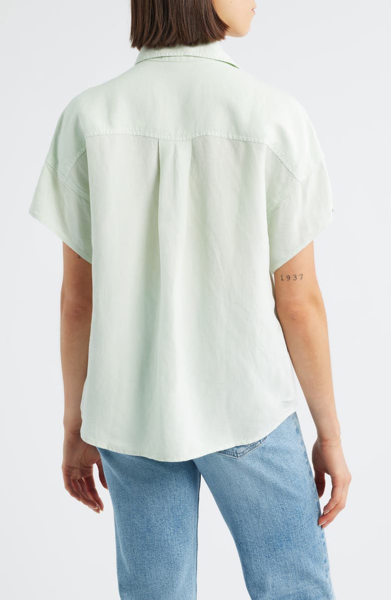 Cloth & Stone Linen Blend Short Sleeve Button-Up Shirt, Alternate, color, Soft Mint