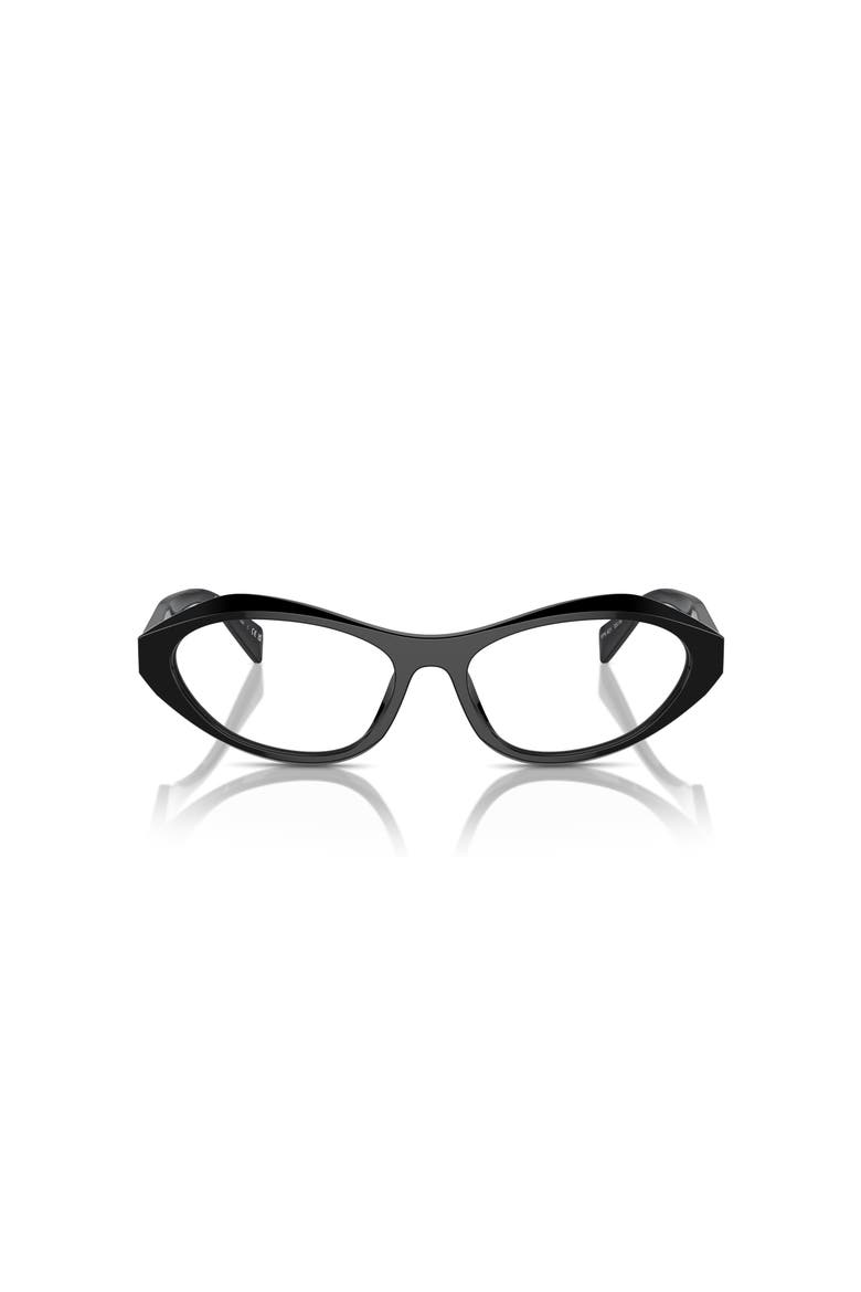 55mm Oval Optical Glasses, Alternate, color, BLACK