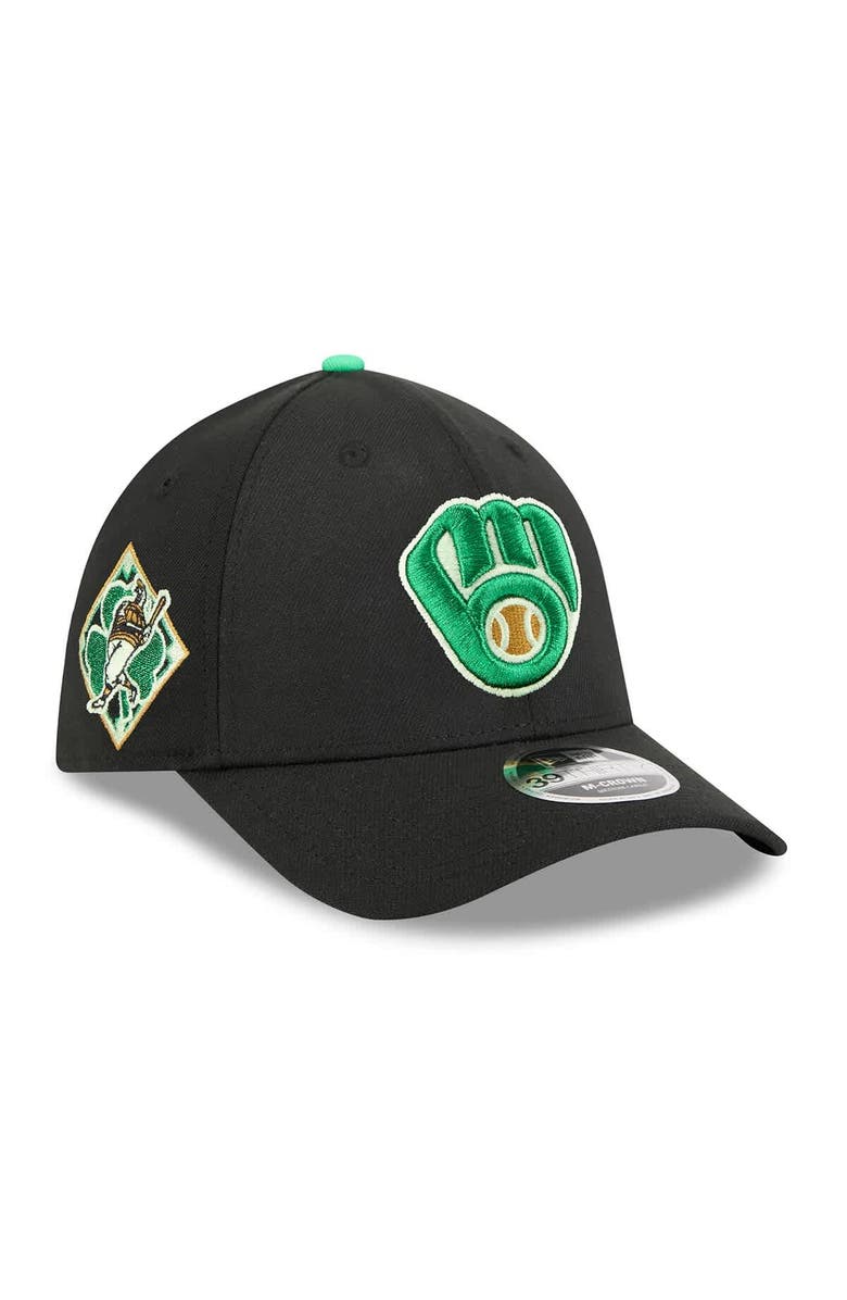 New Era Men's New Era  Black Milwaukee Brewers 2026 St. Patrick's Day 39THIRTY Flex Hat, Main, color, 