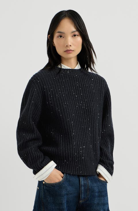 Sparkling & Dazzling cashmere and wool ribbed sweater
