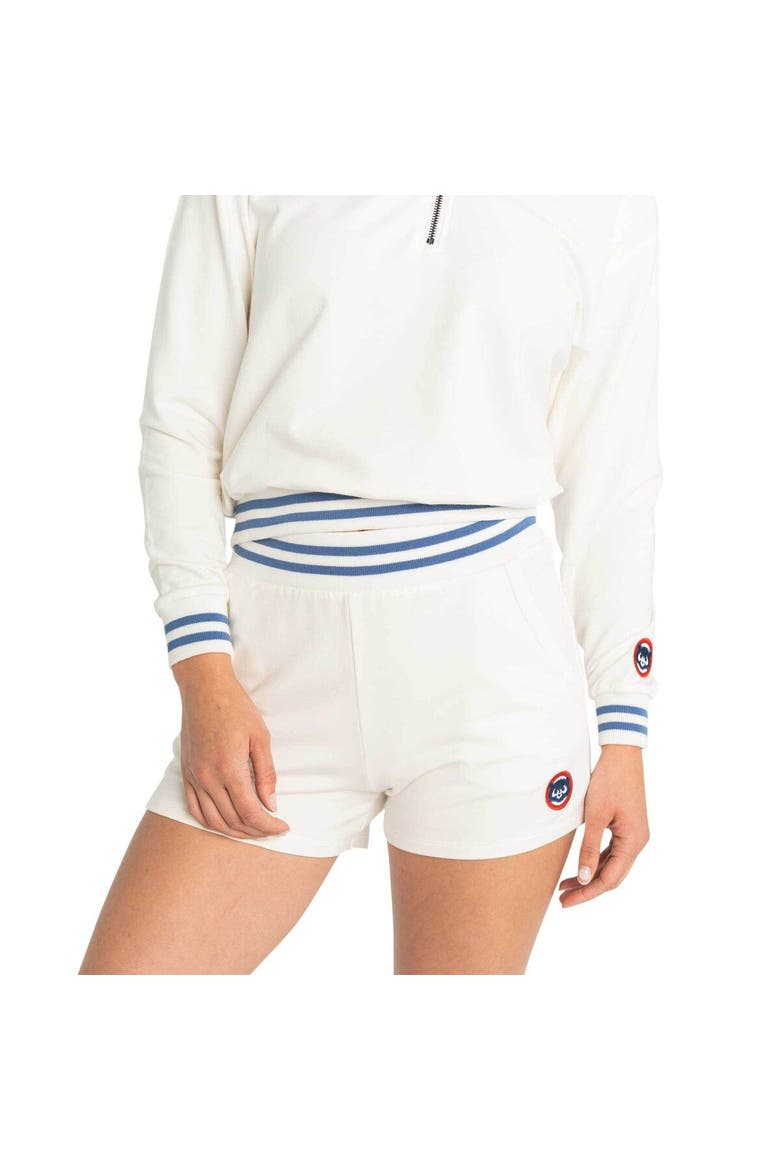 Women's Lusso  White Chicago Cubs Maeg Tri-Blend Pocket Shorts, Alternate, color, White