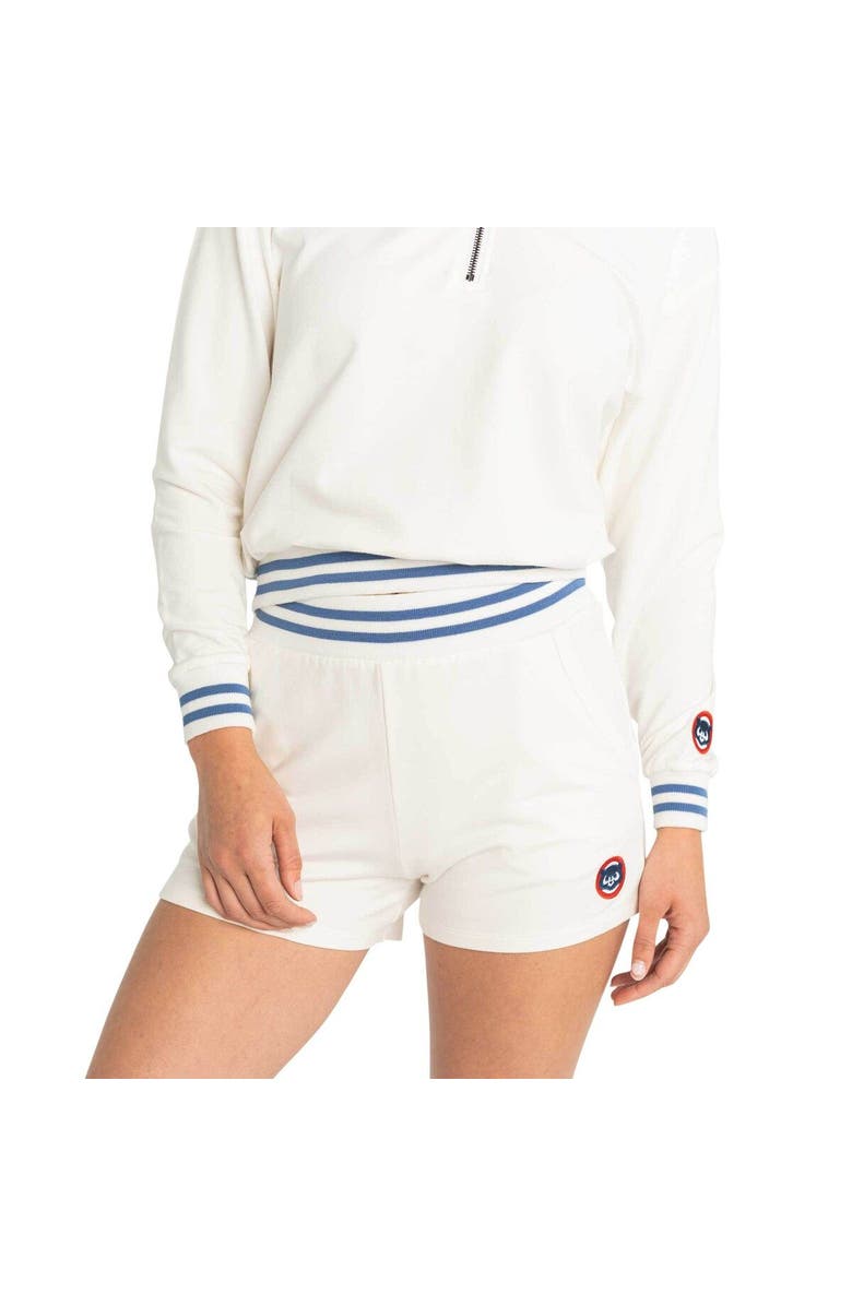LUSSO Women's Lusso White Chicago Cubs Maeg Tri-Blend Pocket Shorts, Alternate, color, White