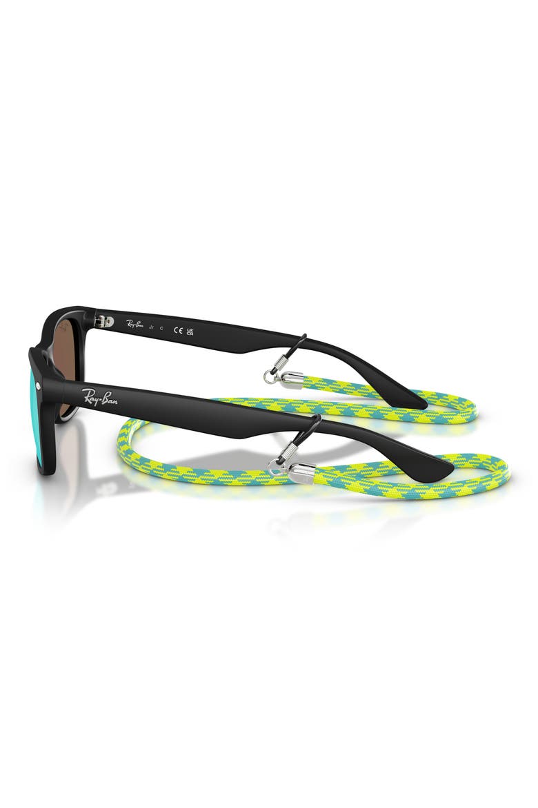 Kids' Junior Wayfarer 50mm Gradient Square Sunglasses, Alternate, color, RUBBER BLACK/ TURQUOISE