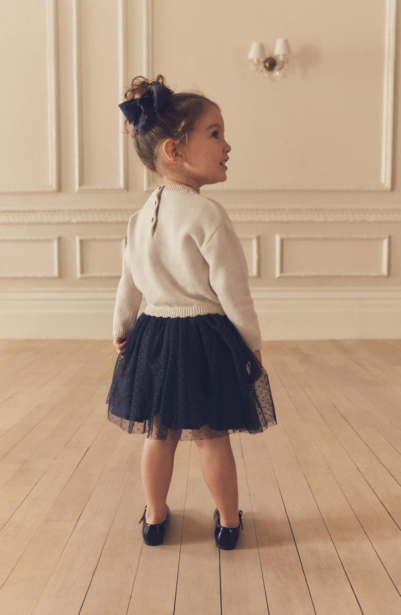 NEXT Kids' Bow Sweatshirt & Tulle Skirt Set, Alternate, color, 