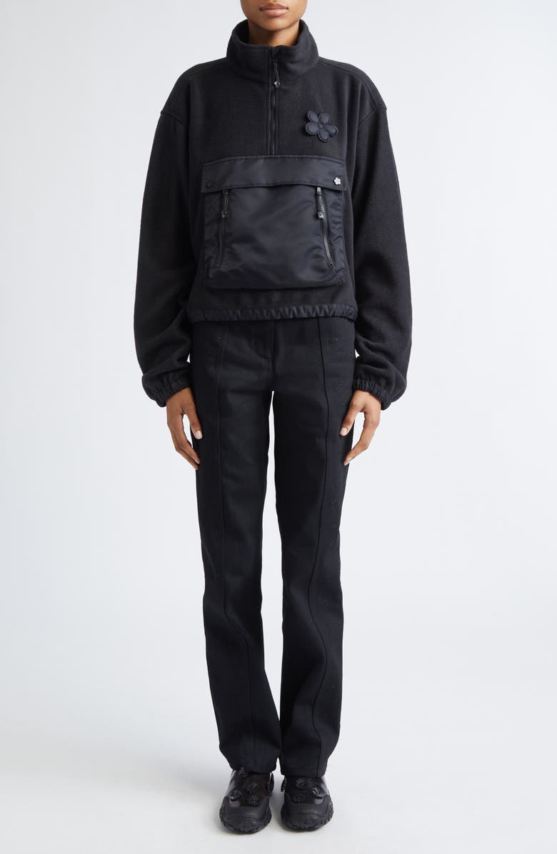 Cecilie Bahnsen Bastian Mixed Media Anorak, Alternate, color, Black