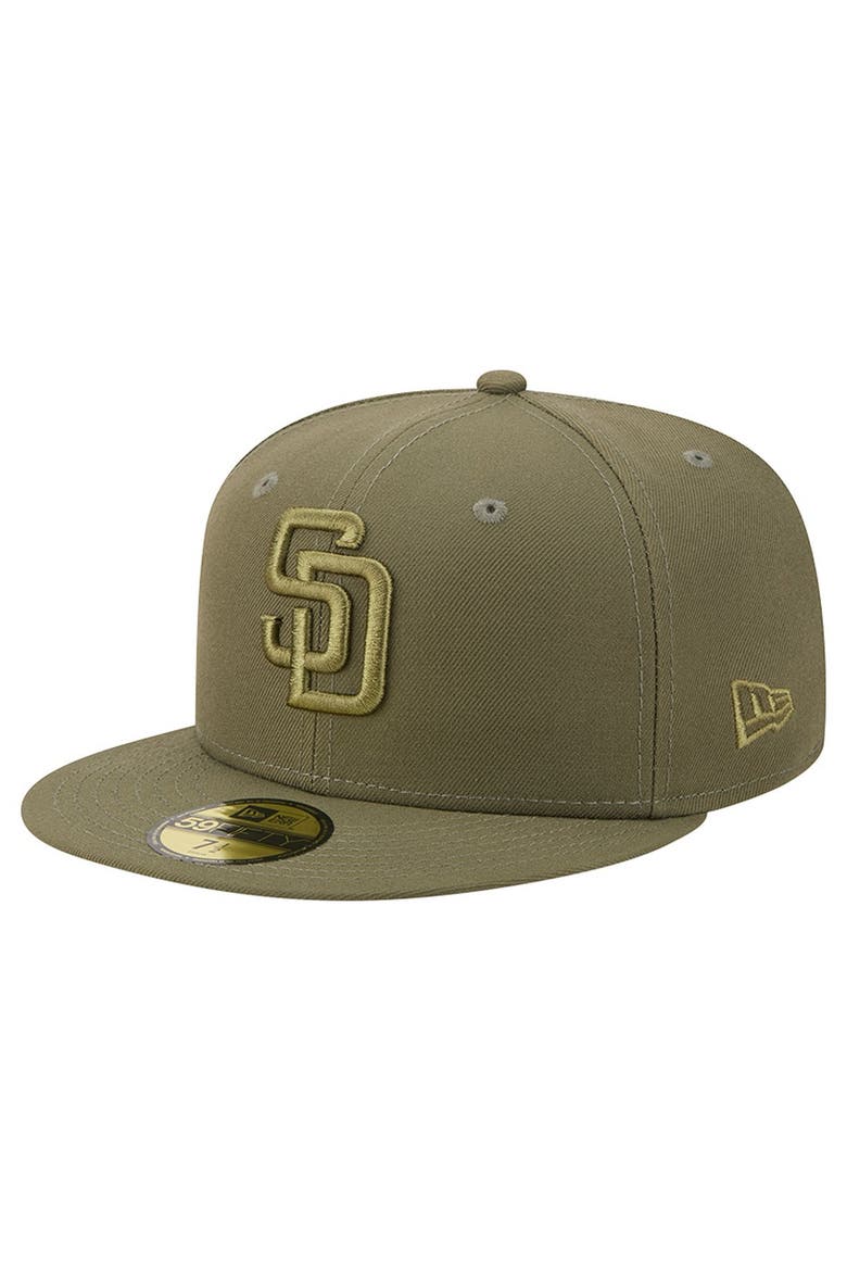 Men's New Era Olive San Diego Padres Color Pack 59FIFTY Fitted Hat, Main, color, Olive
