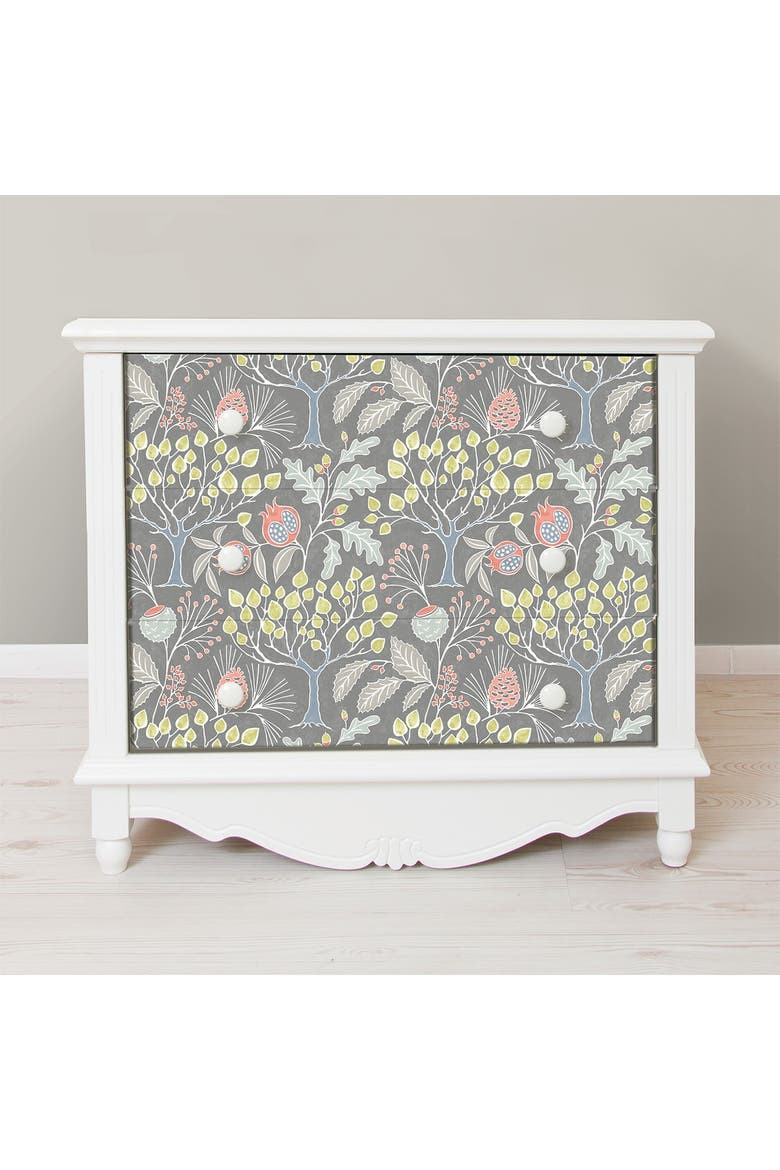 Groovy Garden Grey Peel & Stick Wallpaper, Alternate, color, MULTICOLOR