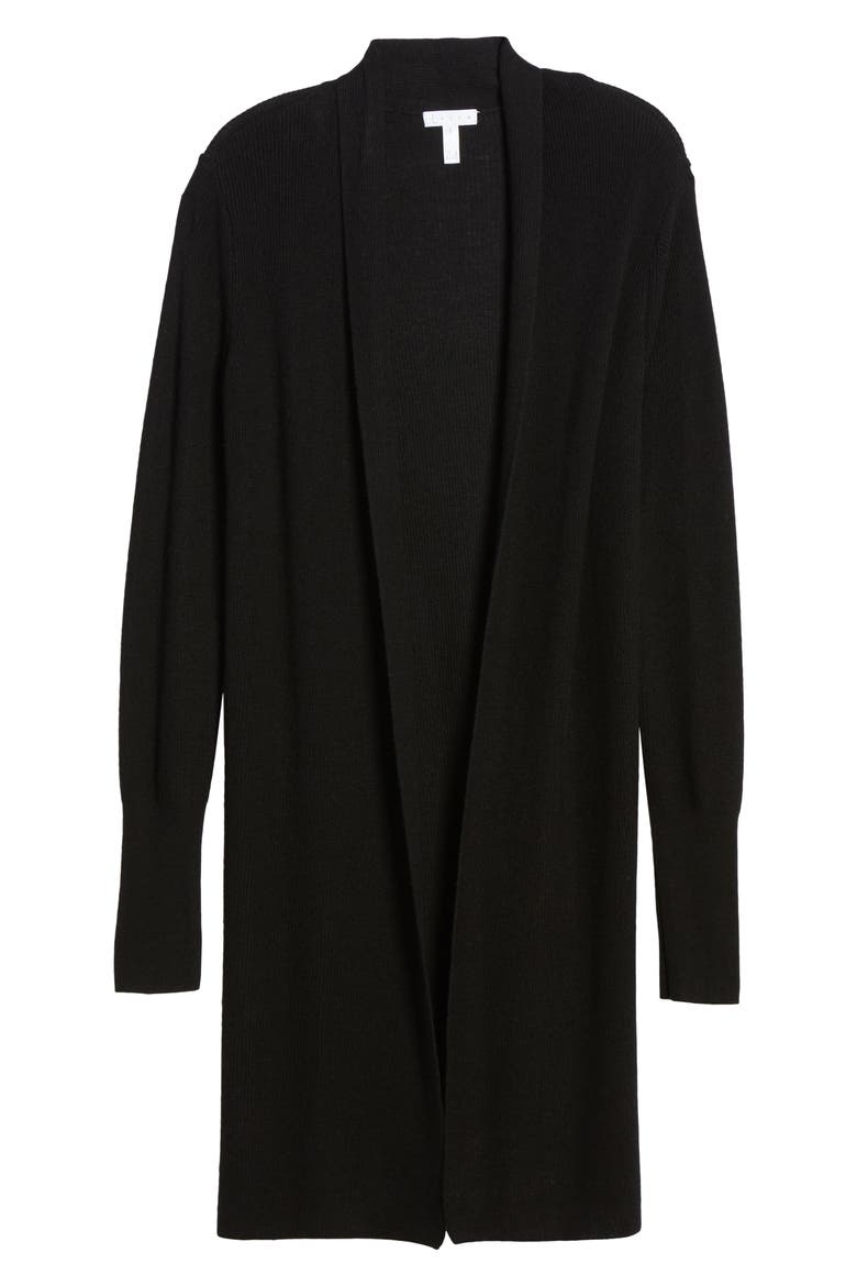 Longline Cardigan, Alternate, color, BLACK