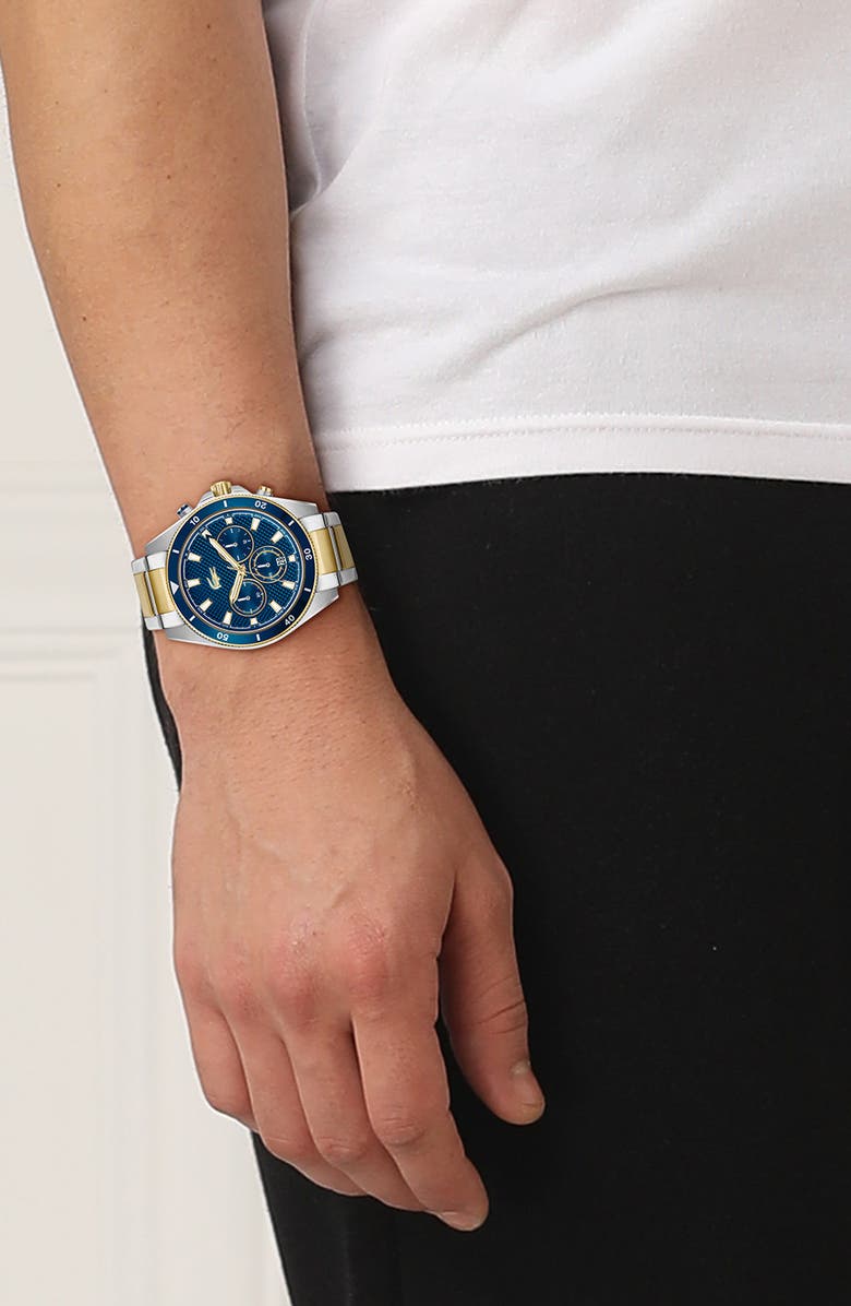 Lacoste Mainsail Chronograph Two-Tone Bracelet Watch, 43mm, Alternate, color, 