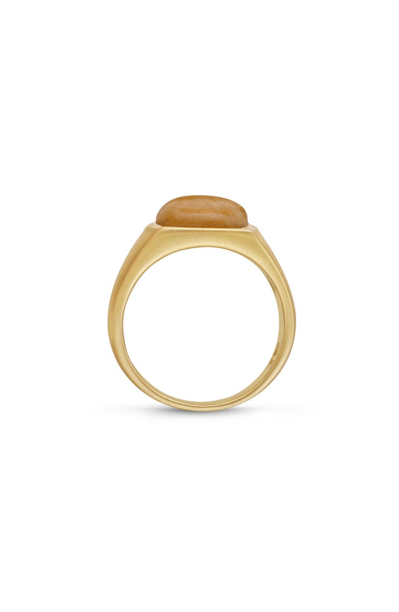 LuvMyJewelry Yellow Lace Agate Sterling Silver Men Signet Ring, Alternate, color, 14Kt Gold Vermeil On Sterling