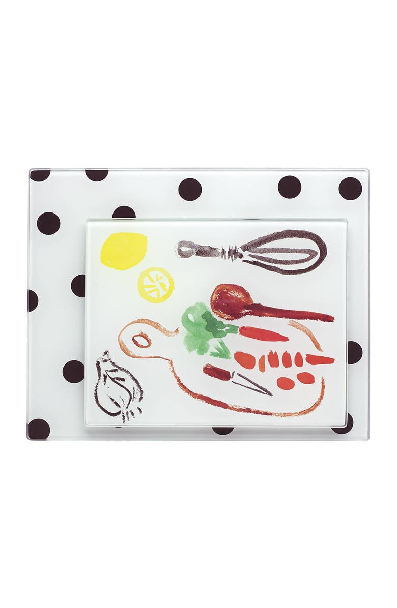 Kate Spade New York 'all in good taste' glass cutting boards, Main, color,