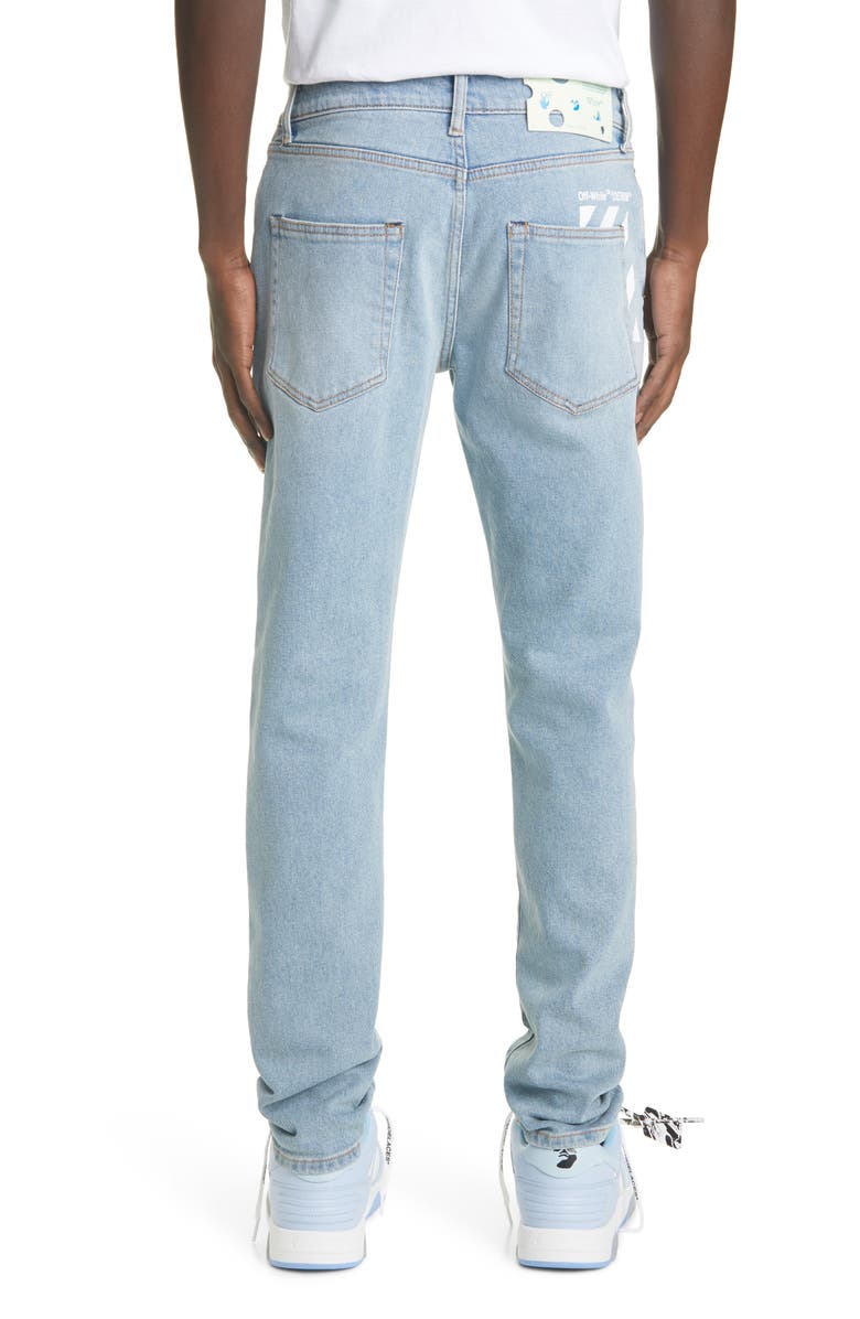 Off-White Logo Slim Fit Jeans, Alternate, color, 