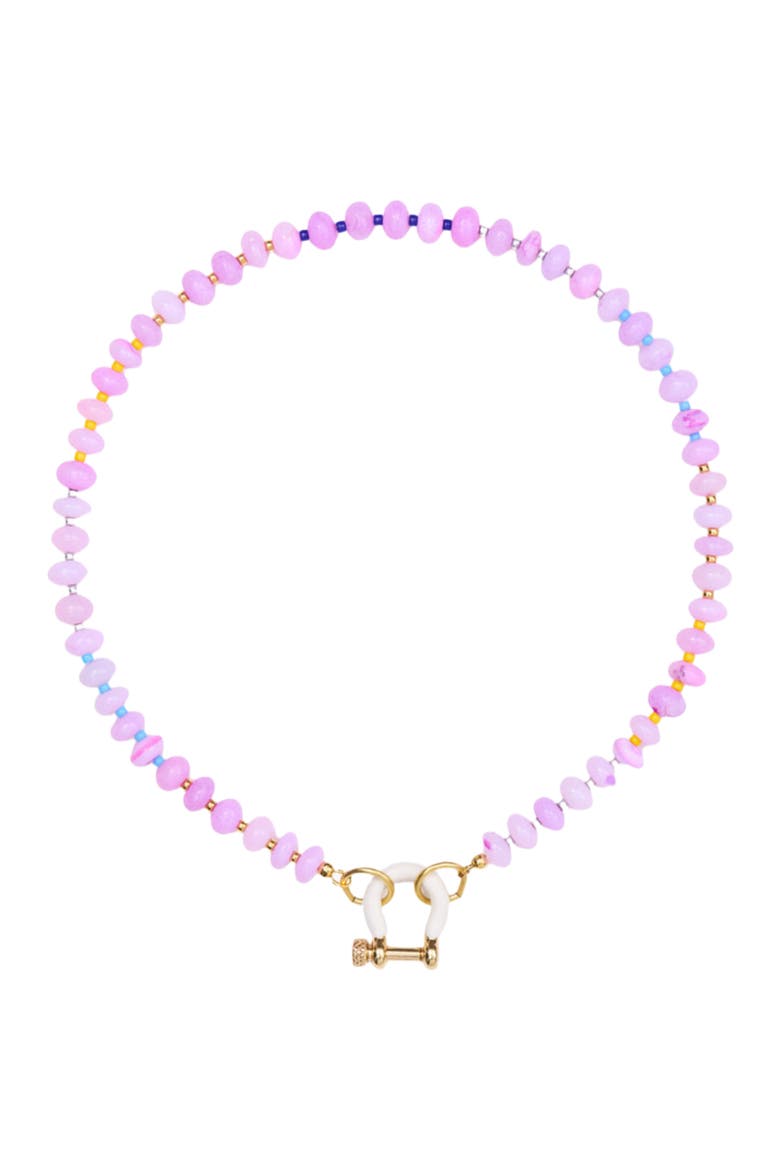 Louie Pink Opal Gold Plated Necklace, Main, color, Pink