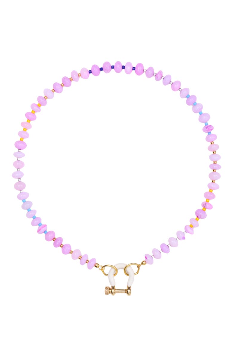 SHOP SPICY DAN Louie Pink Opal Gold Plated Necklace, Main, color, Pink