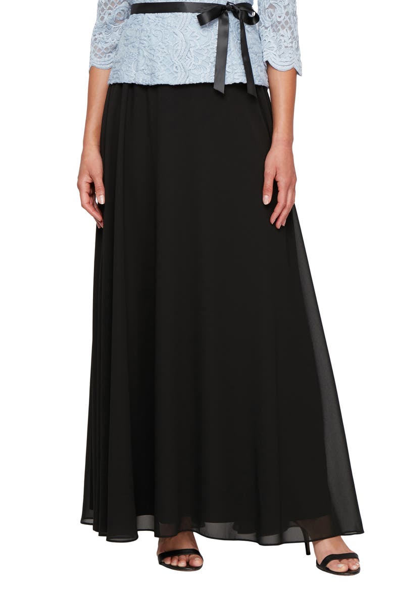 Full Chiffon Skirt, Main, color, BLACK