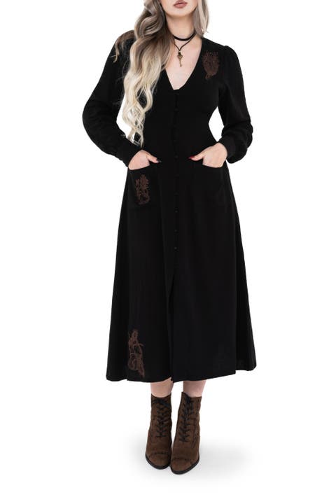 Hexborn Linen-blend Baba Yaga Midi Dress