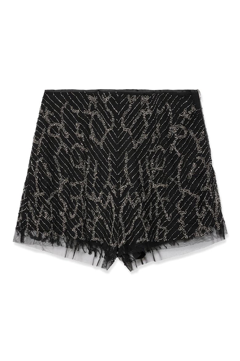 Minty Embellished Shorts, Main, color, BLACK