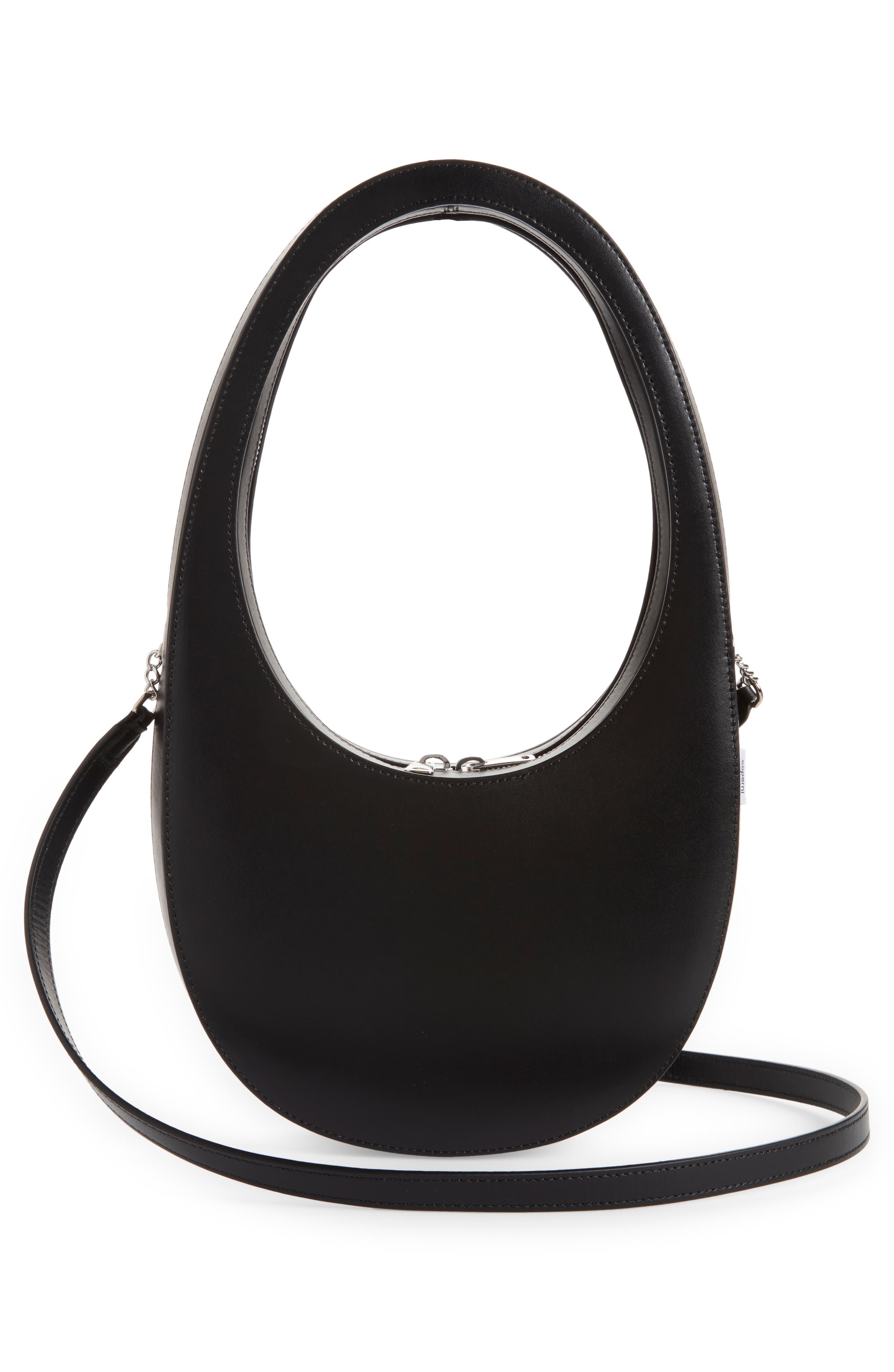 Coperni Small Swipe Leather Crossbody Bag, Alternate, color, Black