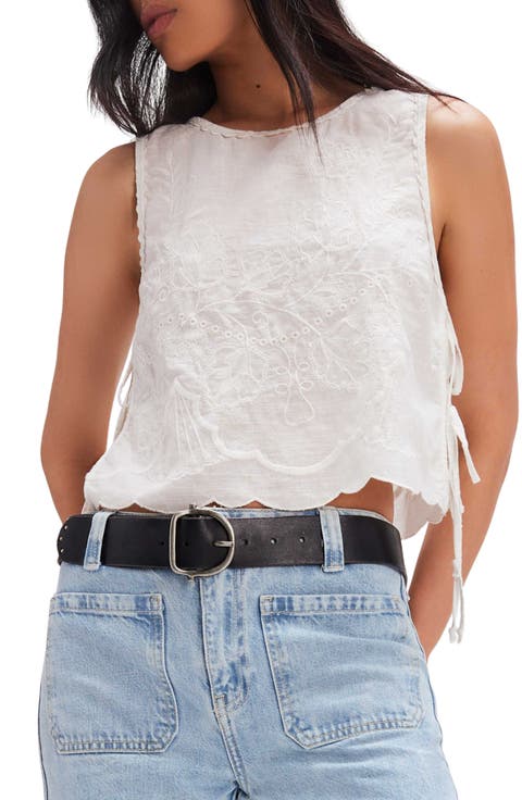 Faded Gardens Embroidered Cotton Tank