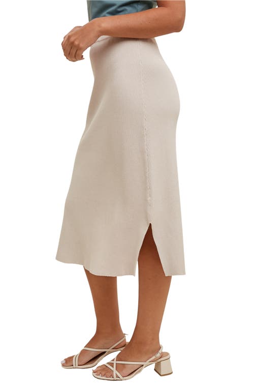 Wishlist Rib Knit Midi Skirt In Neutral