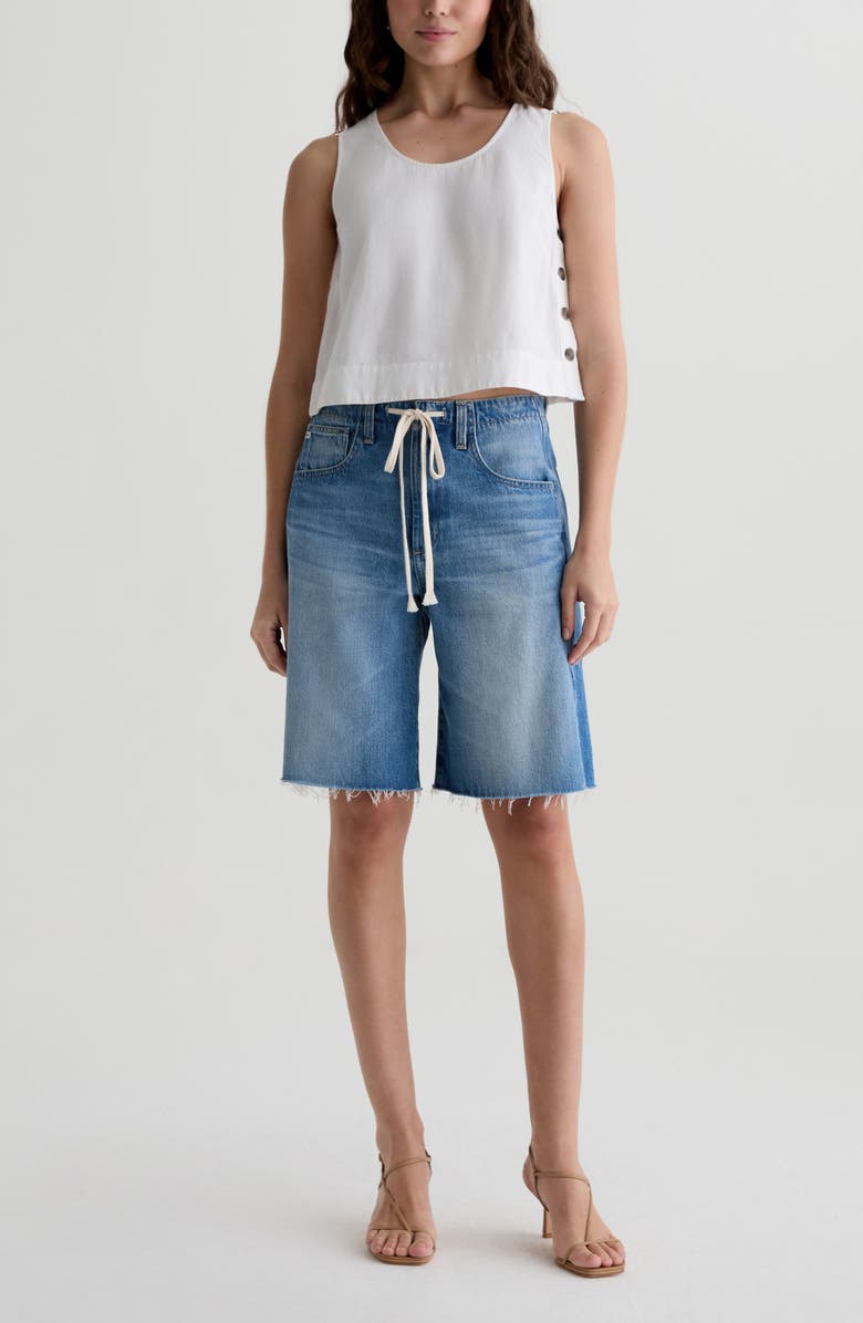 AG Alpha Crop Linen & Cupro Tank, Alternate, color, 