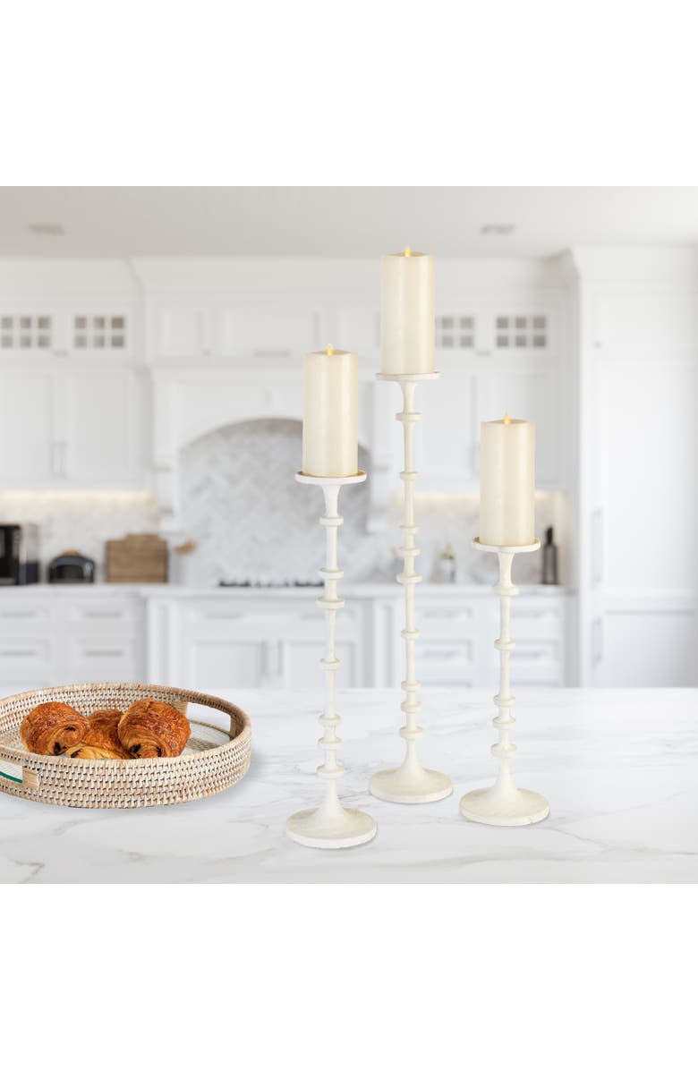 Napa Home & Garden Abacus Candle Stands Set of 3, Alternate, color, White