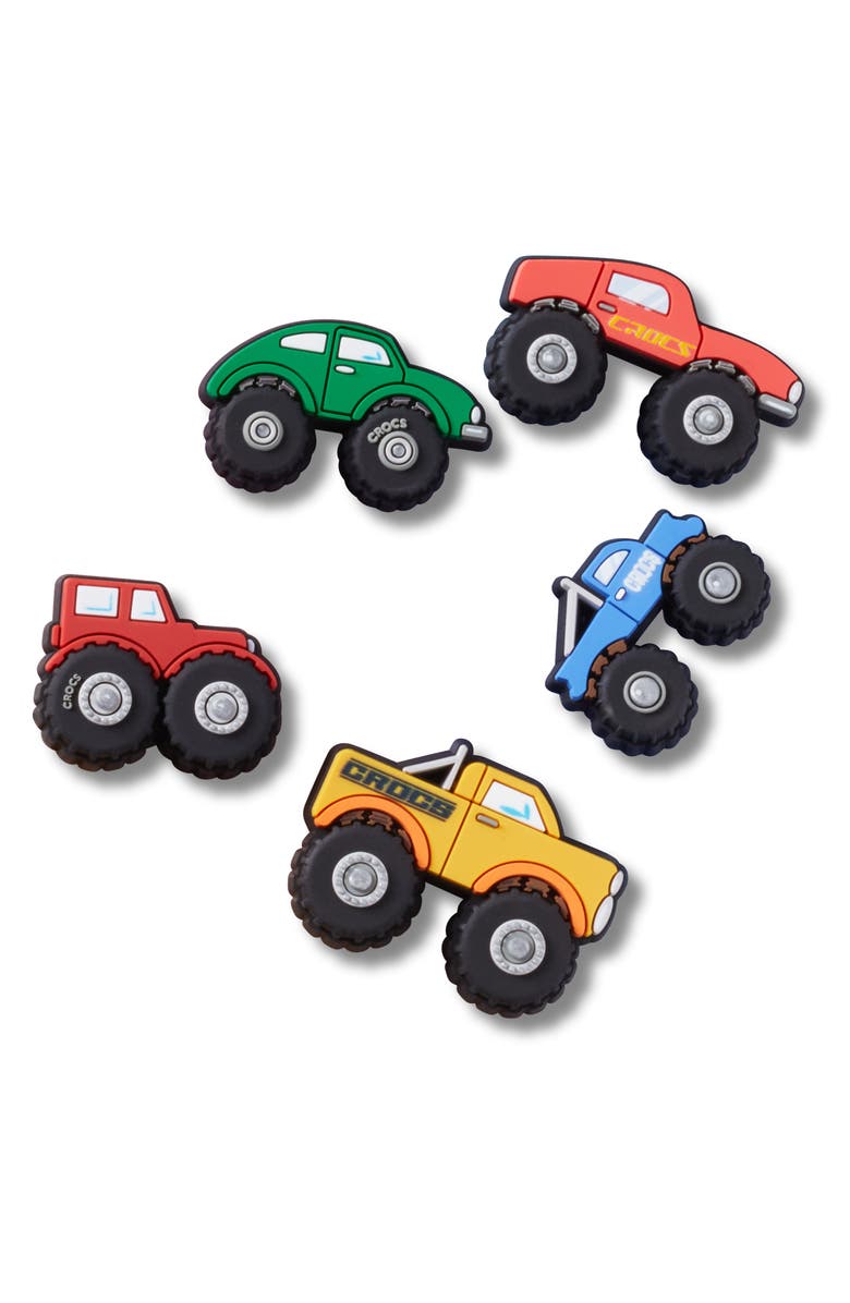 CROCS Monster Truck 5-Pack Jibbitz<sup>™</sup> Shoe Charms, Main, color, White