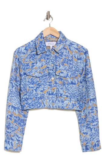 Derek Lam 10 Crosby Marc Jacquard Trucker Jacket In Ciel Multi