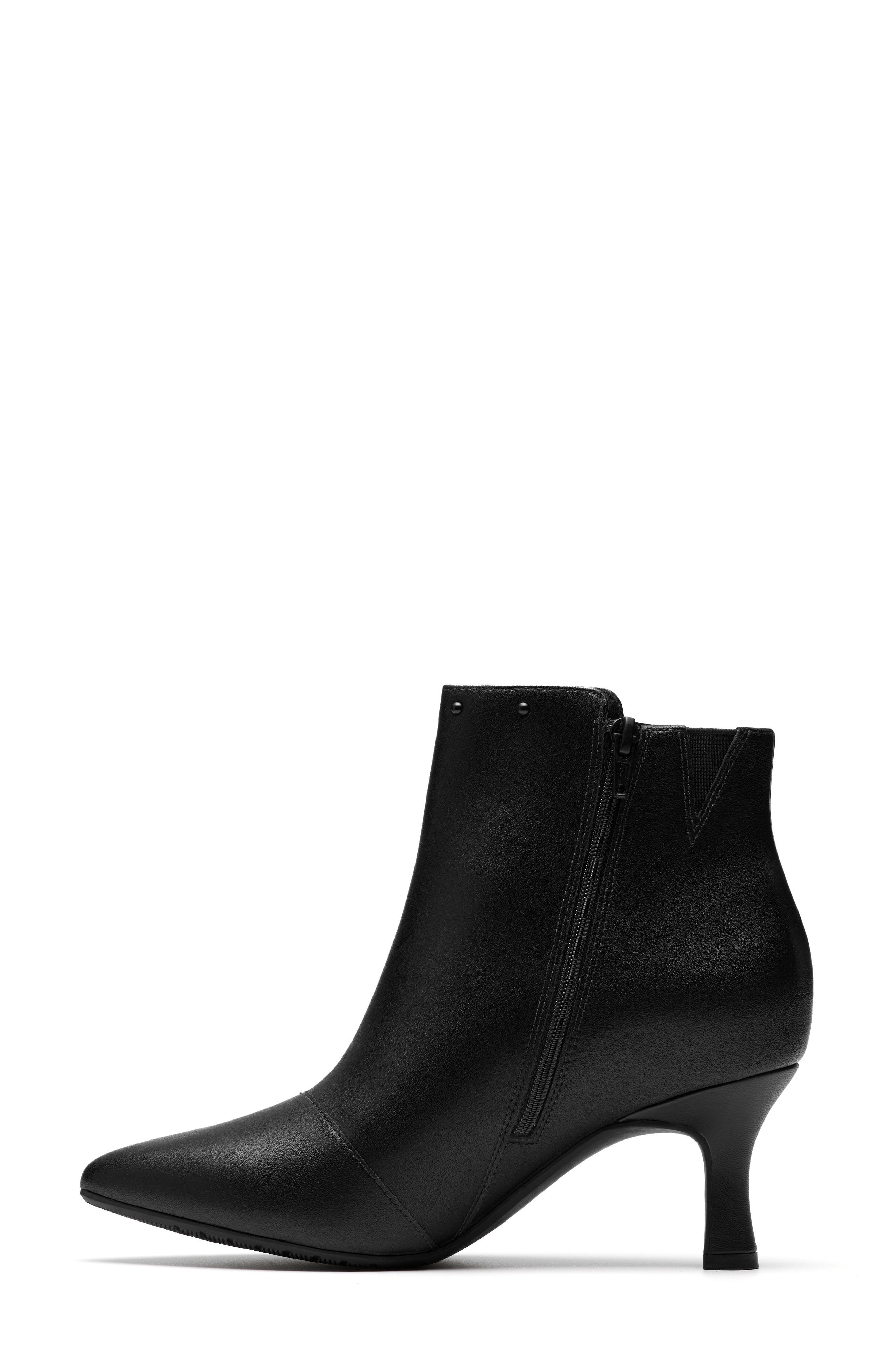 Clarks<sup>®</sup> Kataleyna Madi Pointed Toe Boot, Alternate, color, Black Leather