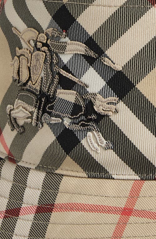 Burberry Ekd Check Twill Bucket Hat In Sand