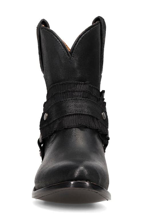 Frye Billy Ruffle Harness Bootie In Black