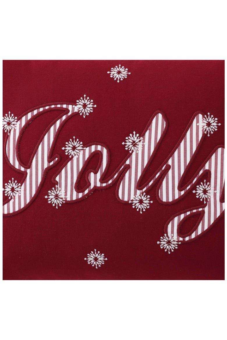 Holiday Marlin Velvet Decorative Pillow, Alternate, color, RED/ WHITE