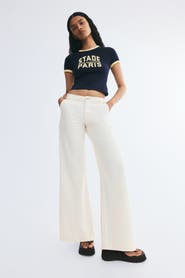 H&M Wide-leg Cotton Twill Pants