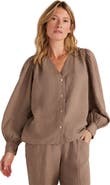 Haven Well Within Linen V-Neck Blouse