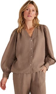 Haven Well Within Linen V-Neck Blouse