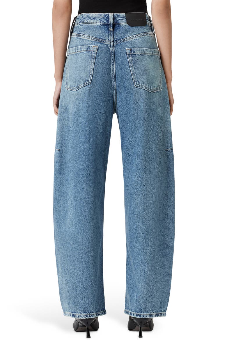 AllSaints Carter Barrel Leg Jeans, Alternate, color, Mid Indigo